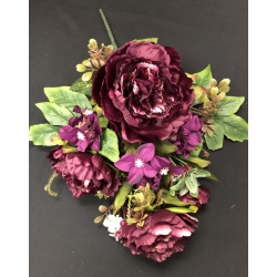 Peony Bouquet Burgundy 18"